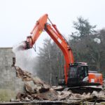 Abriss der letzten Mauer der alten Bärenburg